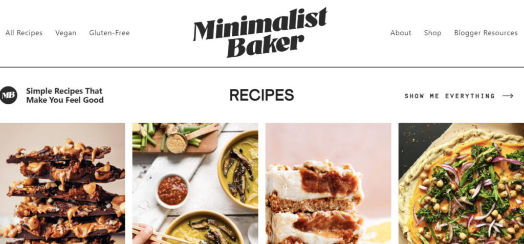 Minimalist Baker food site