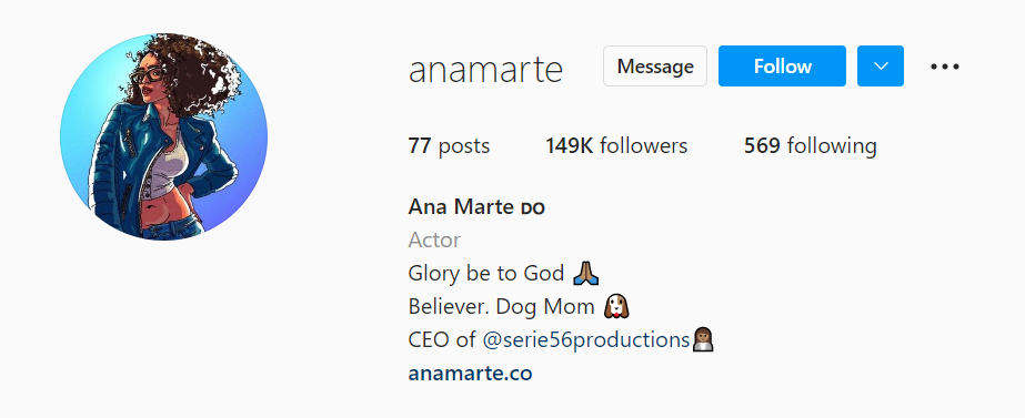 Ana Marte on instagram