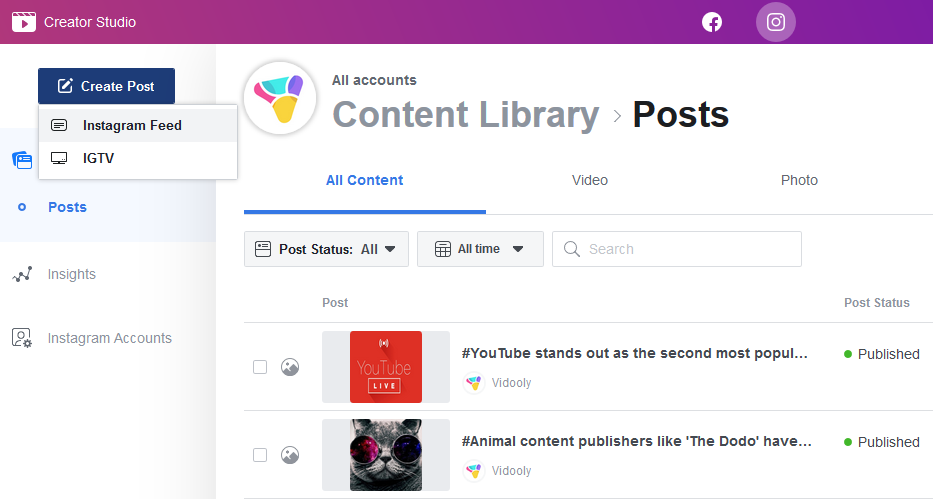 How to connect Instagram to Facebook Creator Studio to post from PC Create Post