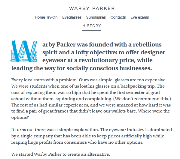 Warby Parker marketing campaign example