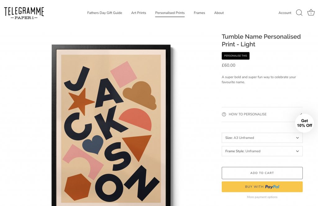 Telegramme Paper Co. sells paper goods