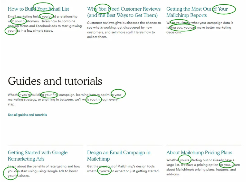 MailChimp’s web presence
