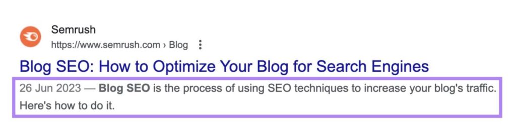 Blog SEO meta description