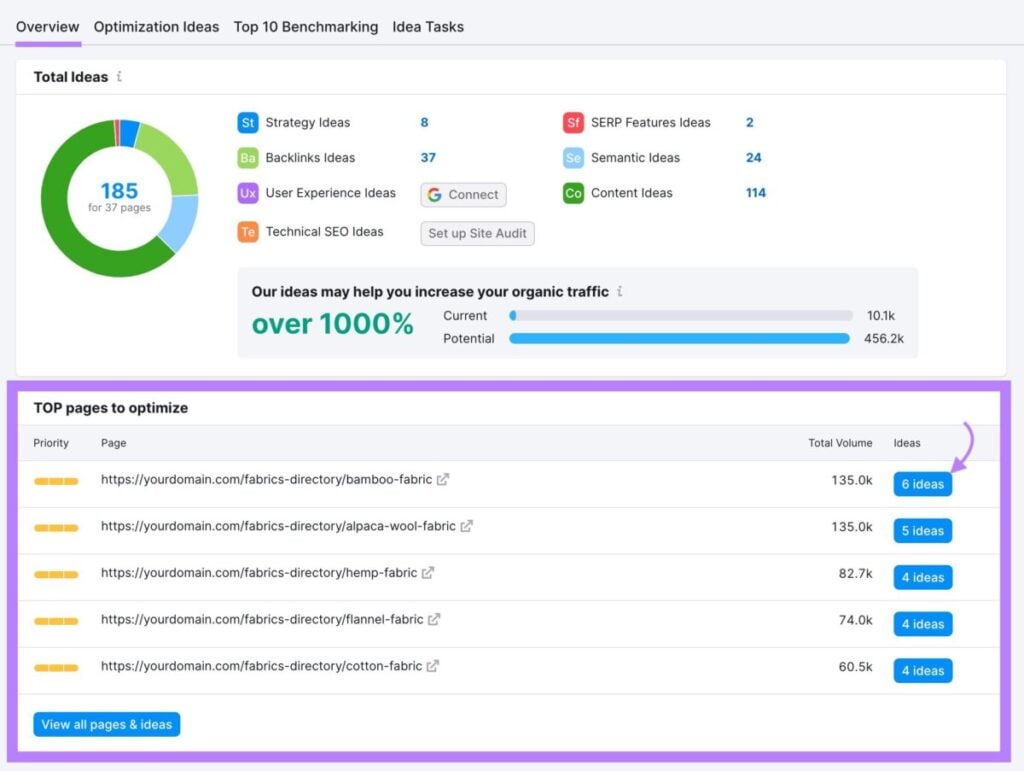 Overview section seo checker