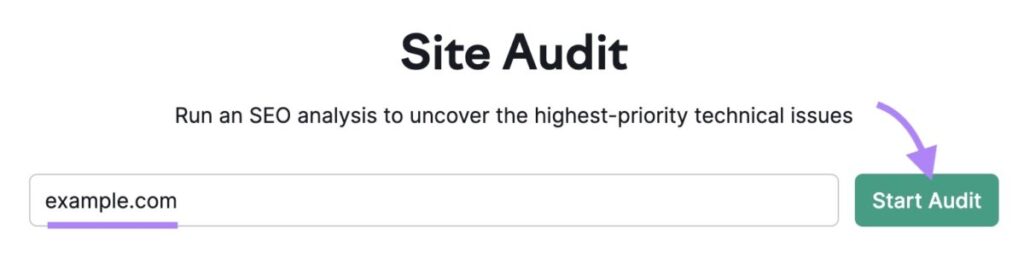 Semrush Site Audit tool