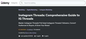 Comprehensive Guide to Instagram Threads (Udemy)