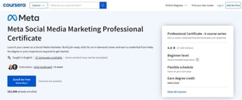 Meta Social Media Marketing Professional Certificate (Coursera)