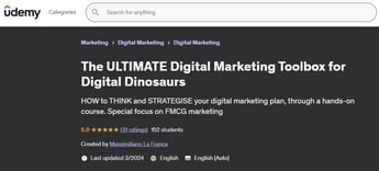 Udemy’s The ULTIMATE Digital Marketing Toolbox for Digital Dinosaurs