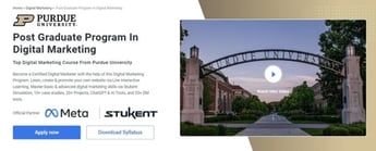 Purdue University’s Post Grad Program in Digital Marketing