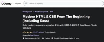 Modern HTML & CSS From The Beginning (Including Sass- Udemy)