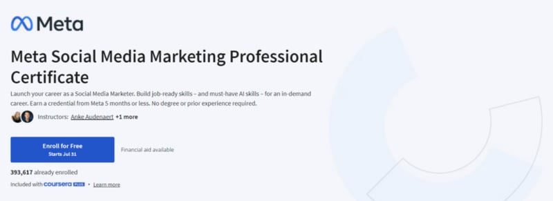 Meta Social Media Marketing Professional Certificate (Coursera)