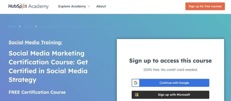 Social Media Marketing Course (HubSpot Academy)