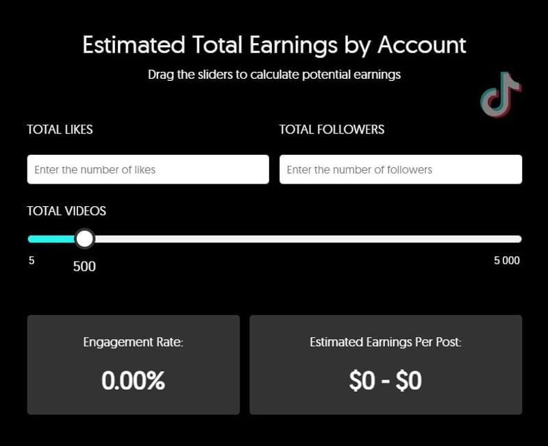 TikTok Money Calculator [Influencer Engagement & Earnings Estimator]