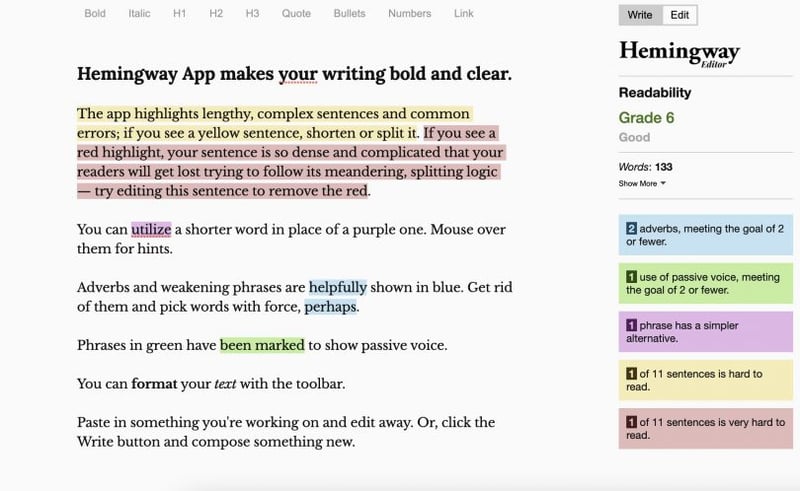 Hemingway App