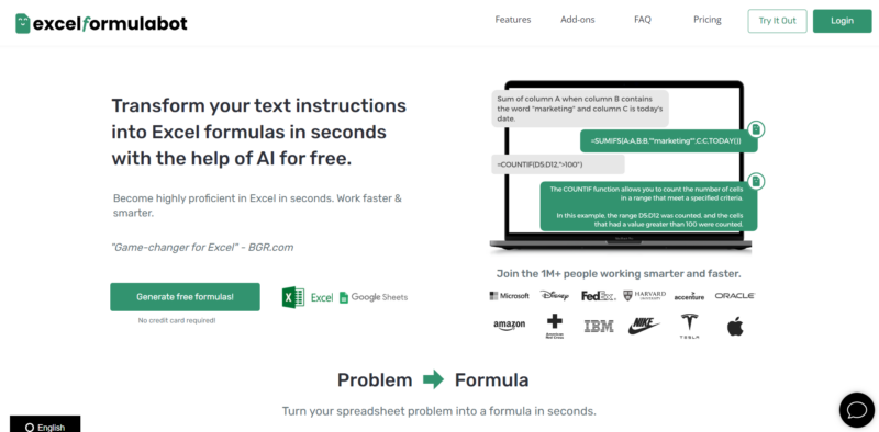 Excel Formula Bot