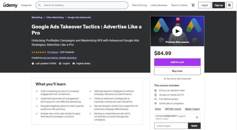 Google Ads Takeover Tactics: Advertise Like a Pro by Bernard Martin