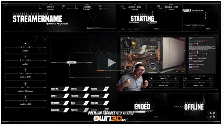 premium twitch overlay template 2020