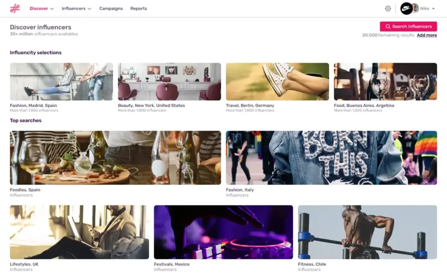 Influencity influencer discovery