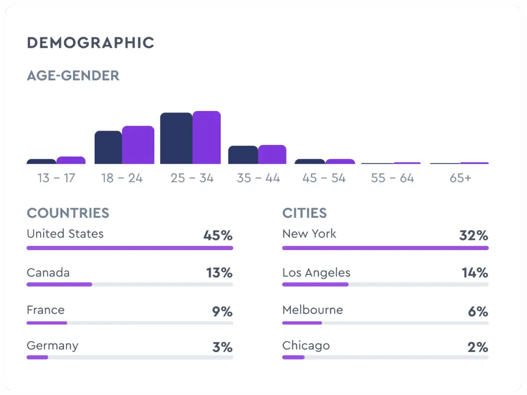 Audience demographics HypeAuditor