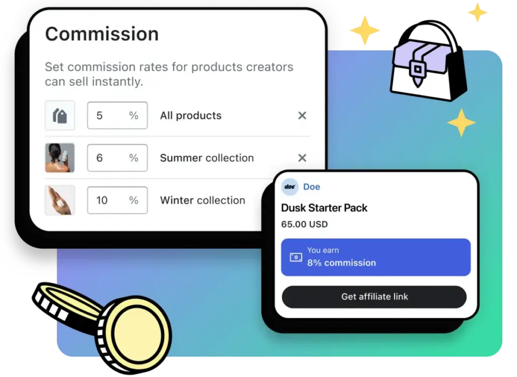 Shopify Collabs affiliate commissions