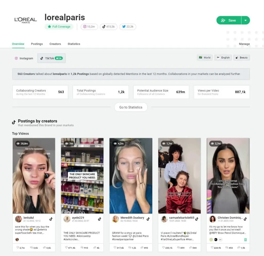 TikTok analytics Storyclash