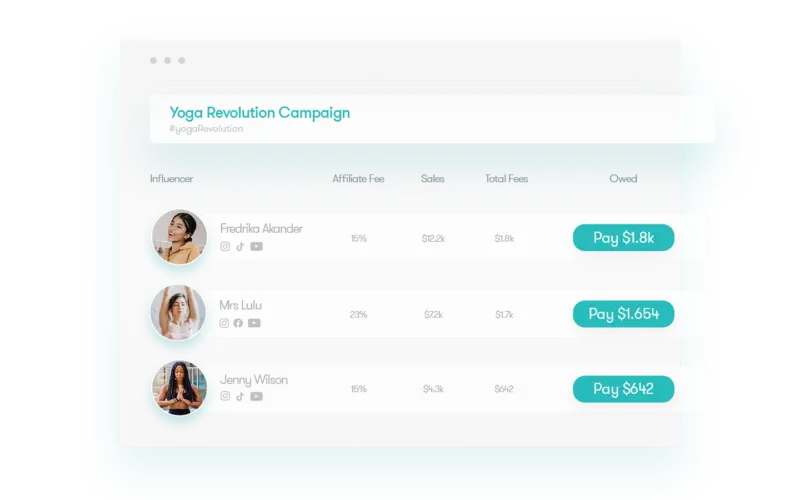 Track sales and pay affiliates