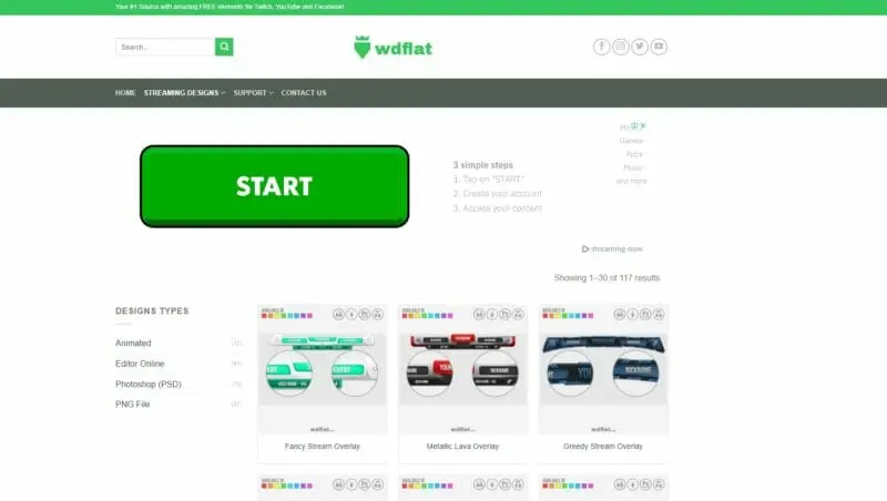 wdflat twitch overlays