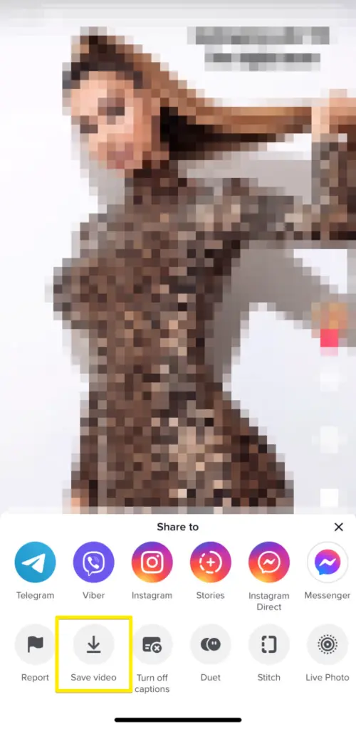 TikTok Save Video button