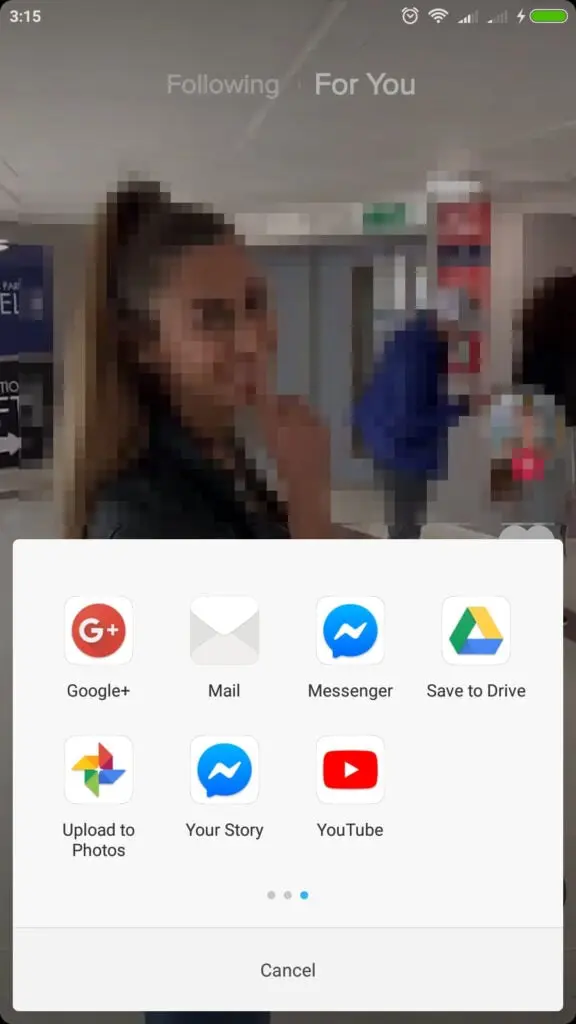 TikTok Save Video option