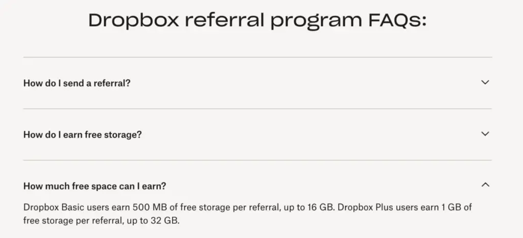 Dropbox Referral Program FAQs