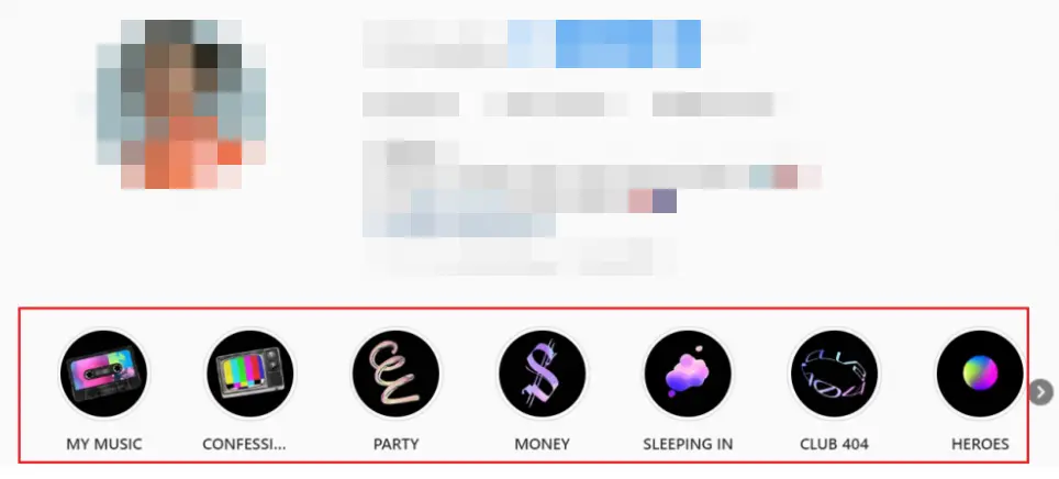 Instagram Highlight example