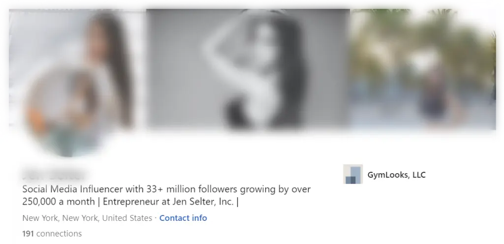 Jen Selter LinkedIn