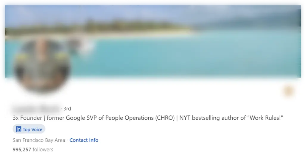 LinkedIn Headline Laszlo Bock