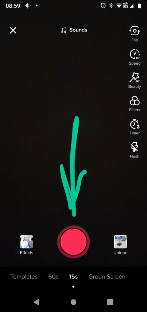 record button tiktok