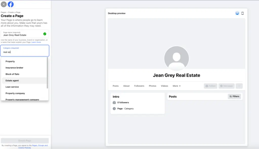 Create Page Facebook