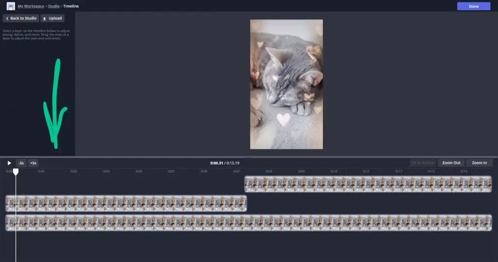 Open Timeline button