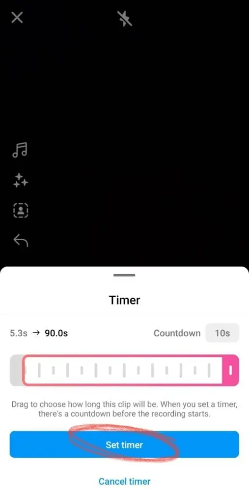Instagram Timer Feature