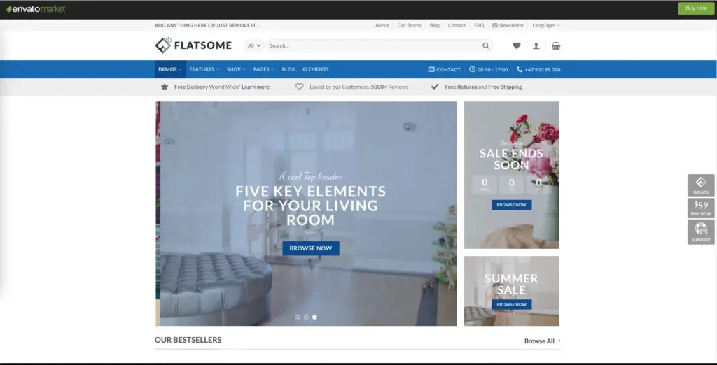Flatsome is one of the bestselling WordPress eCommerce website template 