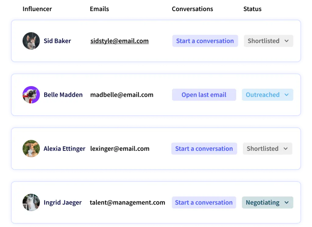 Modash influencer management