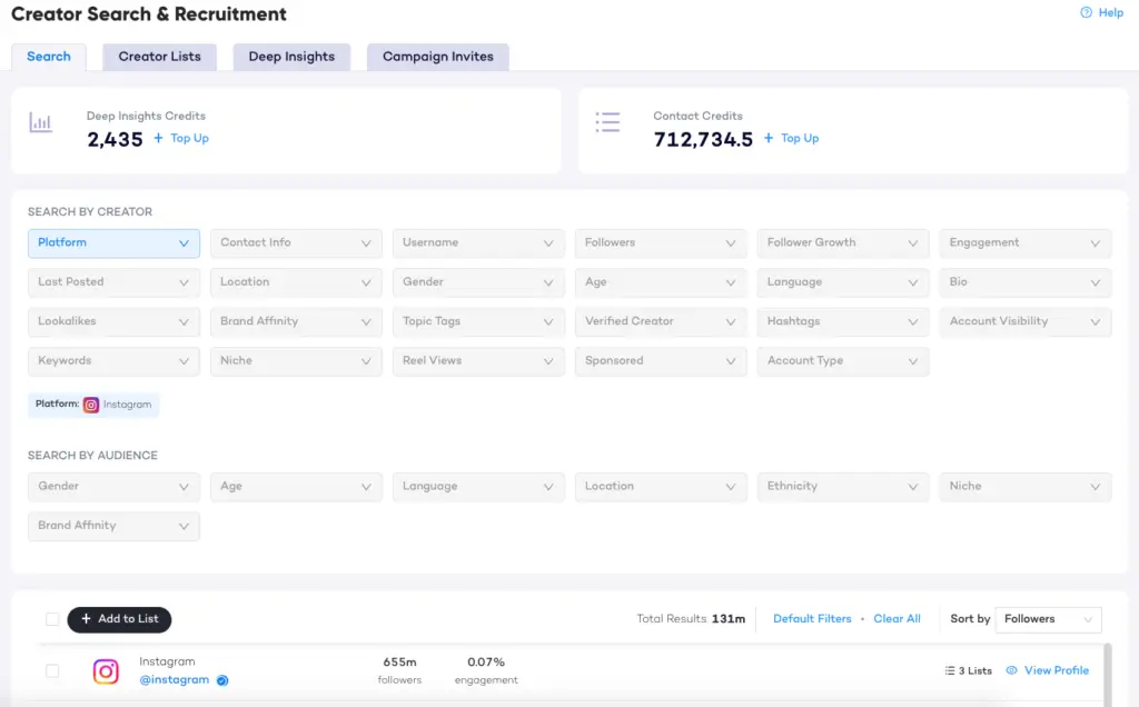 search tool Creator.co