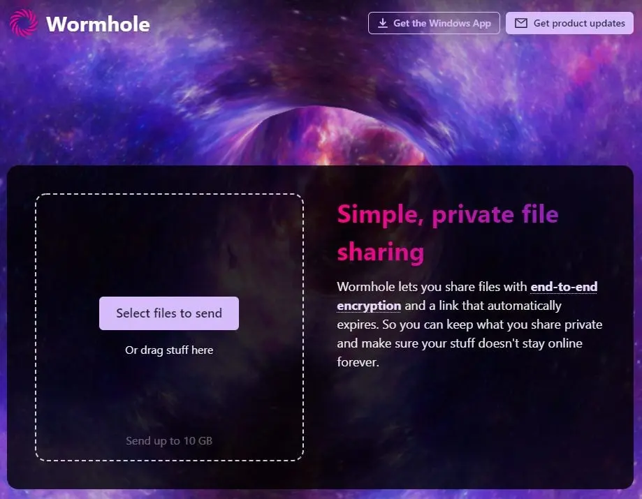 Wormhole file storage and transfer tools