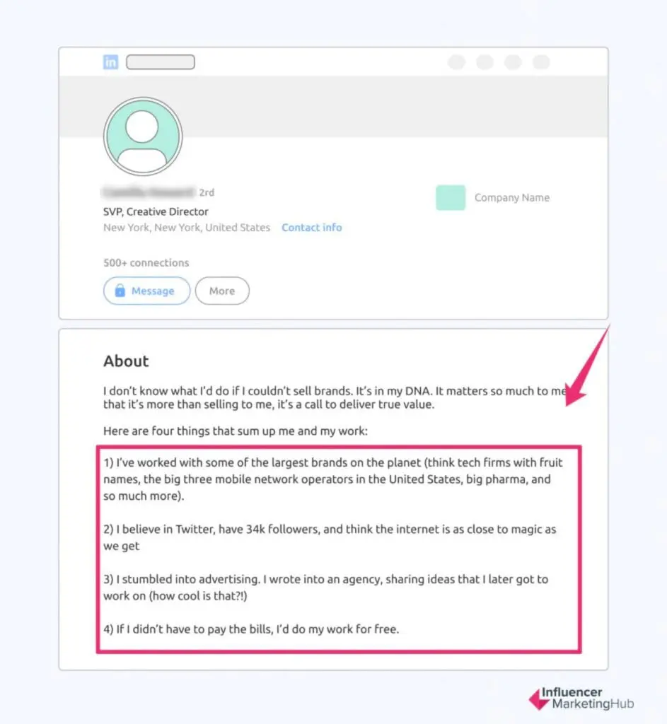 LinkedIn About Section Experience