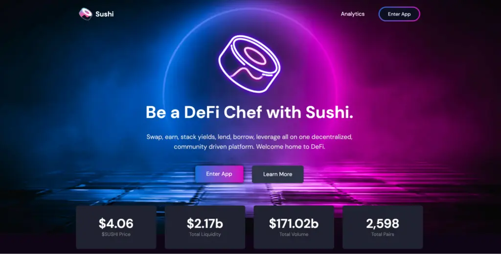 automated market maker SushiSwap (SUSHI)