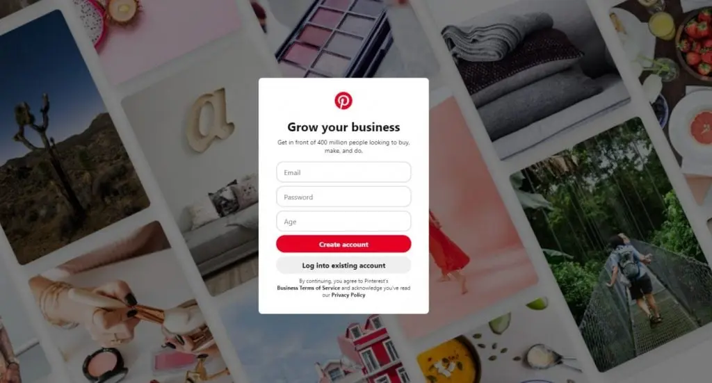 how to create an account on pinterest