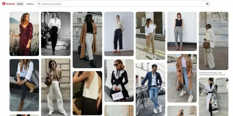 contemporary fashion pinterest search