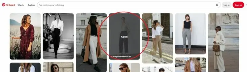 pinterest search external links