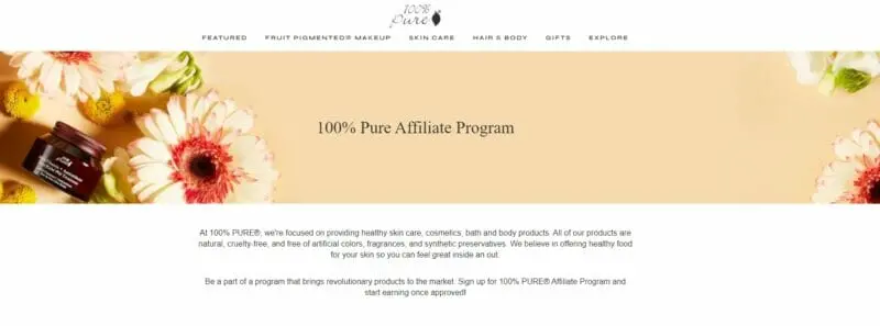 100% Pure all-natural cosmetic website