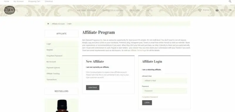 Ajne affiliate program