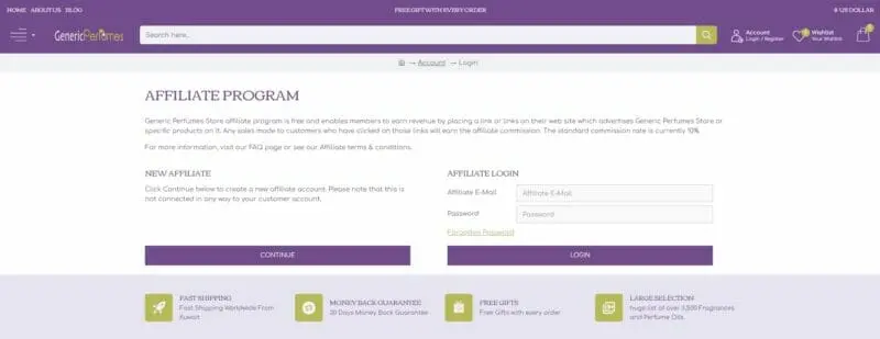 Generic Perfumes website