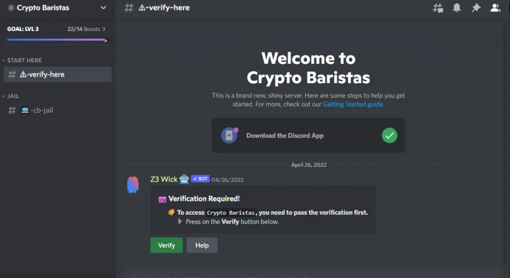 Crypto Baristas is discord community